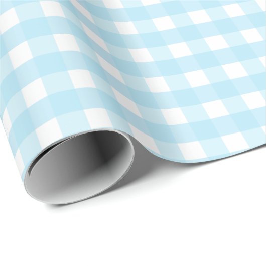 Pastel Blue Gingham Pattern Geschenkpapier (Rolleneckpunkt)