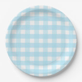 Pastel Blue Gingham Pattern Papierplatte Pappteller (Vorderseite)