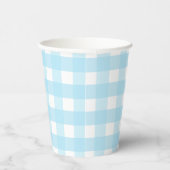 Pastel Blue Gingham Pattern Pappbecher (Rechts)