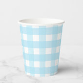 Pastel Blue Gingham Pattern Pappbecher (Vorderseite)