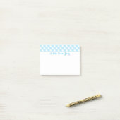 Pastel Blue Gingham Pattern Post-it Klebezettel (Auf Schreibtisch)