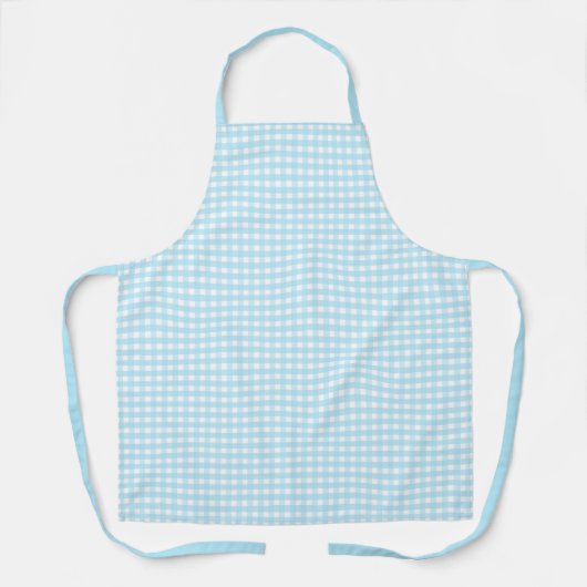 Pastel Blue Gingham Pattern Schürze (Vorderseite)