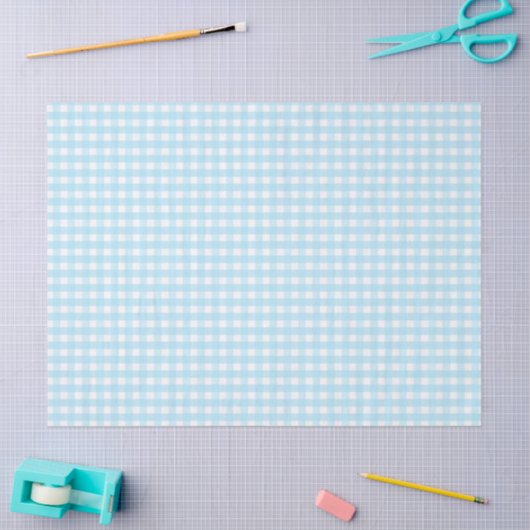 Pastel Blue Gingham Pattern Seidenpapier (Basteln)