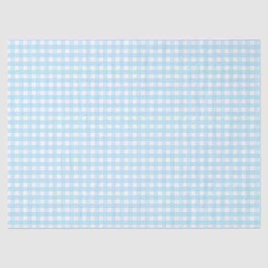 Pastel Blue Gingham Pattern Seidenpapier (Vorderseite)