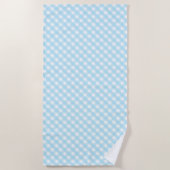 Pastel Blue Gingham Pattern Strandtuch (Vorderseite)