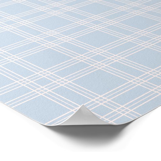 Pastel Blue Gingham Poster (Ecke)