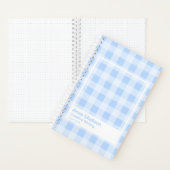 Pastel Blue Gingham Transparent Frame Notebook Notizblock (Innen)