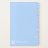 Pastel Blue Gingham Transparent Frame Notebook Notizblock (Rückseite)