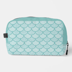 PASTEL BLUE GLITZER SEHEN MERMAID SCALE PATTERIEN WASCHBEUTEL