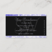 Pastel Blue Glitzer Sparkle Stars Initials Black Visitenkarte (Rückseite)