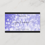 Pastel Blue Glitzer Sparkle Stars Initials Black Visitenkarte (Vorderseite)