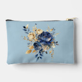 Pastel Blue & Gold Aquarelltasche Zubehörtasche (Rückseite)