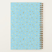 Pastel Blue Gold Confetti Dots Personalisiert Bull Notizblock (Rückseite)