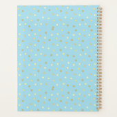 Pastel Blue Gold Confetti Dots Personalisiert Planer (Rückseite)