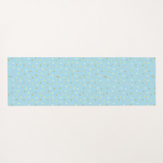 Pastel Blue Gold Confetti Dots Yogamatte (Rückseite (Horizontal))