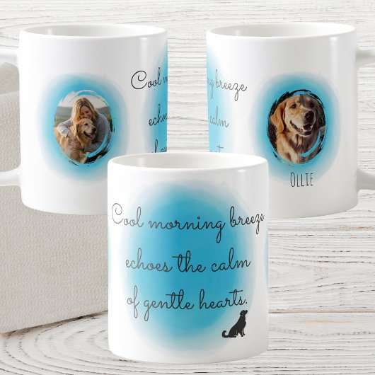 Pastel Blue Golden Retriever Custom Photo & Name Kaffeetasse