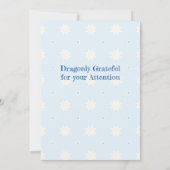 Pastel Blue Gray Baby Dragon Baby Dusche Einladung (Rückseite)