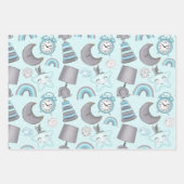 PASTEL BLUE & GRAY BABY ITEMS BLUME TOYS GESCHENKPAPIER SET (Vorderseite)