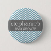 Pastel Blue & Gray Baby Shower Suite Button (Vorderseite)
