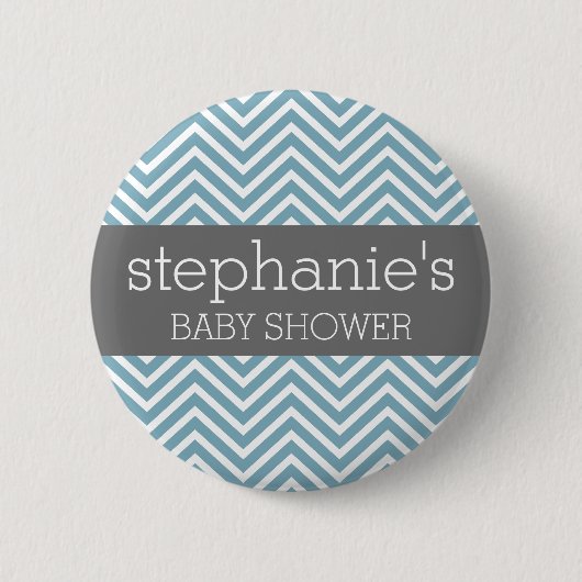 Pastel Blue & Gray Baby Shower Suite Button (Vorderseite)