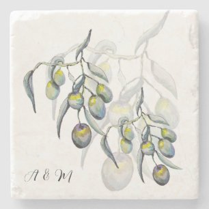 Pastel Blue Gray Olive Brancola Steinuntersetzer
