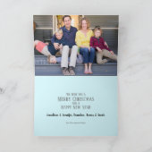 Pastel Blue Gray Weihnachtsbaum Weihnachtskarte Feiertagskarte (Innenseite)