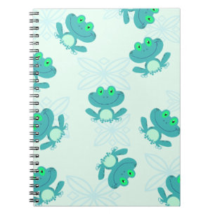 PASTEL BLUE GREEN CARTOON FROGGIES PATTER C NOTIZBLOCK