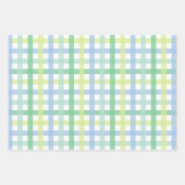 Pastel Blue Green Kariert Checkered Gingham Geschenkpapier Set (Vorderseite 3)
