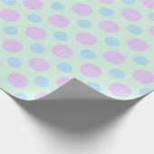 PASTEL BLUE GREEN LILA EASTER POLKA DOTS GESCHENKPAPIER (Ecke)