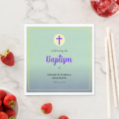 Pastel Blue Green Lila Spring Baptisse Serviette (Beispiel)