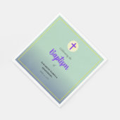 Pastel Blue Green Lila Spring Baptisse Serviette (Ecke)