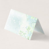 Pastel Blue Green Spring Blossom Business Card Visitenkarten (Rückseite)