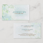 Pastel Blue Green Spring Blossom Visitenkarte (Vorne/Hinten)