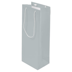 Pastel Blue Grey Solid Color Silver Shores 430-2DB Geschenktüte Für Weinflaschen
