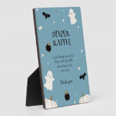 Pastel Blue Halloween Babydusche Windeln Raffel Fotoplatte (Seite)