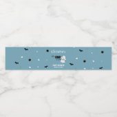 Pastel Blue Halloween Little Boo Baby Dusche Wasserflaschenetikett (Einzelnes Label)