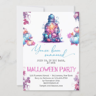 Pastel Blue Halloween-Party Festlicher Spaß Einlad Einladung