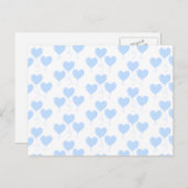 Pastel Blue Heart Balloon Muster. Postkarte (Vorne/Hinten)