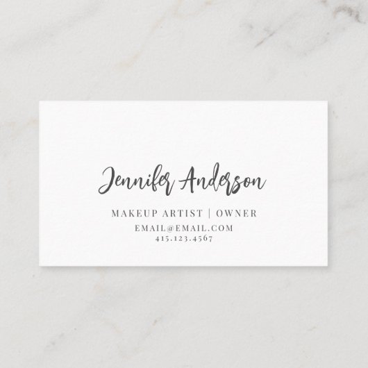 Pastel Blue Holographic Modern Calligraphy Script Visitenkarte (Rückseite)