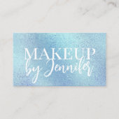 Pastel Blue Holographic Modern Calligraphy Script Visitenkarte (Vorderseite)