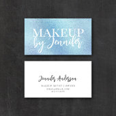 Pastel Blue Holographic Modern Calligraphy Script Visitenkarte
