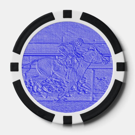 Pastel Blue Horace Racing Thoroughbred Racehorse Pokerchips (Vorderseite)