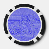 Pastel Blue Horace Racing Thoroughbred Racehorse Pokerchips (Rückseite)