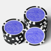 Pastel Blue Horace Racing Thoroughbred Racehorse Pokerchips (Stapel)