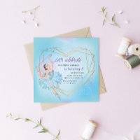 Pastel Blue Hübsch Ballerina Geburtstag Einladung