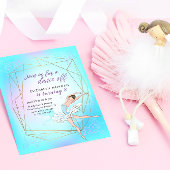 Pastel Blue Hübsch Ballerina Geburtstag Einladung