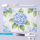Pastel Blue Hydrangea Bouquet Pattern Seidenpapier (Handwerk)