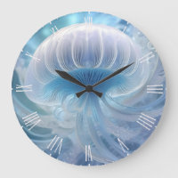 Pastel Blue Jellyfish Fraktal Kunst im Wasser