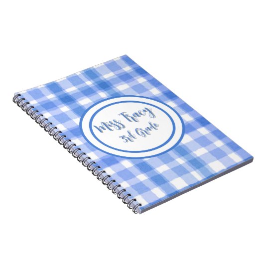 Pastel Blue Kariert Custom Notebook Notizblock (Rechte Seite)