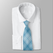Pastel Blue Kariert Neck Tie Krawatte (Gebunden)